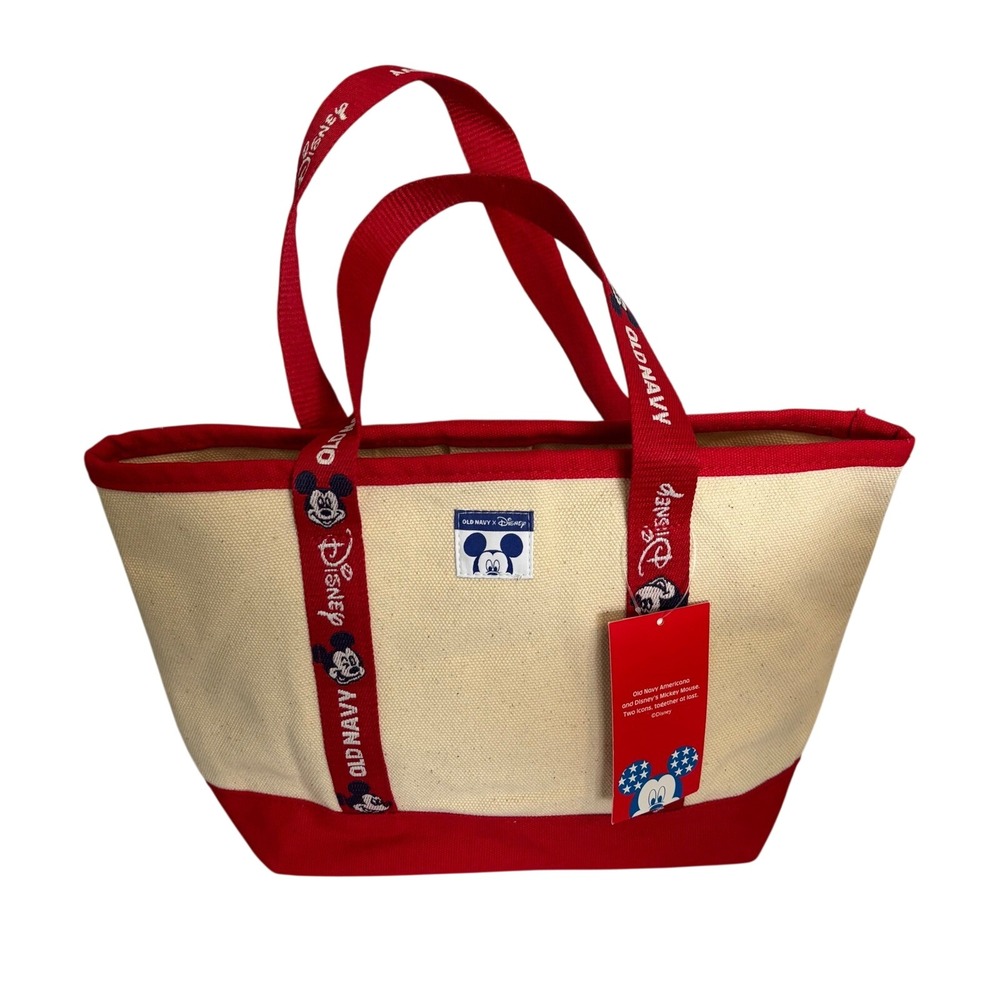 Old Navy x‎ Disney Tote Bag Womens White Red Mickey Mouse Canvas Small